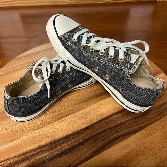 Converse Chuck Taylor All Star Ox sneakers black/grey/gold woven Women’s Size 9 - Picture 14 of 16